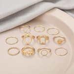 Arihant Women Gold Plated Contemporary Stackable Rings Set of 11