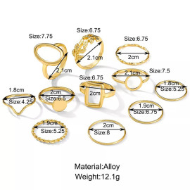 Arihant Women Gold Plated Contemporary Stackable Rings Set of 11