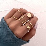 Arihant Gold Plated Gold Toned Contemporary Stackable Rings Set of 6