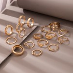 Arihant Women Gold Plated Contemporary Stackable Rings Set of 17