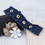 Arihant Blue Denim Fabric Choker Necklace 13504