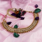 Arihant Golden Copper Plated Pearl Traditional Necklace Set 12430