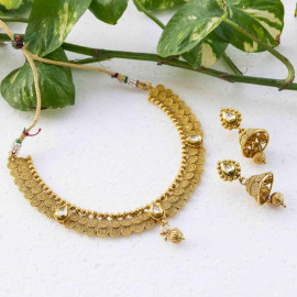 Arihant Kundan Used Coinage Collection Antique Necklace Set 12460