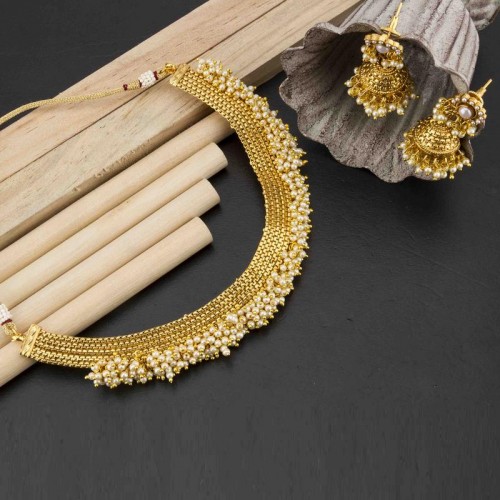 Arihant Handcrafted Pearl Traditional Necklace Set...