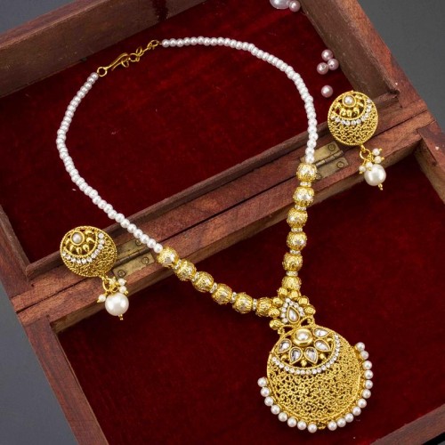 Arihant Pearl Used Floral Antique Necklace Set 124...