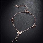 Arihant Rose Gold Plated Butterfly themed Bracelet cum Anklet