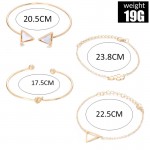 Arihant Gold Plated Gold-Toned Set of 4 Contemporary Stackable Korean Bracelet Set