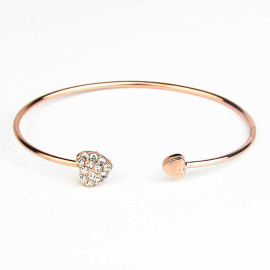 Arihant Stunning AD Gold Plated Contemporary Heart themed Cuff Bracelet for Women/Girls