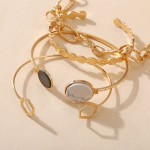 Arihant Gold Plated Geometric Set of 4 Stackable Korean Bracelet Set