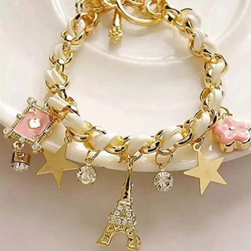 Arihant Gold Plated White and Pink Eiffel theme Ch...