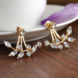 Arihant Gold Plated Gold Toned Contemporary Jacket Earrings