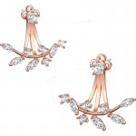 Arihant Rose Gold Plated Rose Gold Toned Contemporary Jacket Earrings