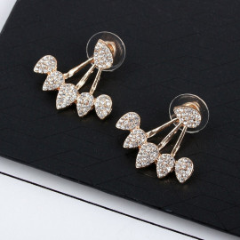 Arihant Gold Plated Leaf Themed Jacket Earrings