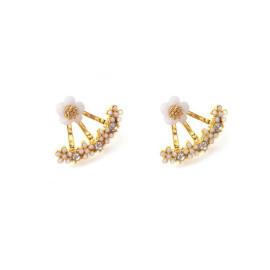 Arihant Gold Plated Gold Toned Contemporary Jacket Earrings