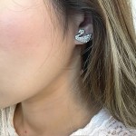 Arihant Silver Plated Silver Toned Swan inspired Stud Earrings