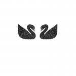 Arihant Gold Plated Black Toned Swan inspired Stud Earrings