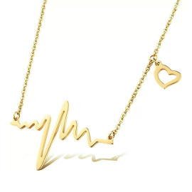 Arihant Gold Plated Heartbeat with a Heart Necklace