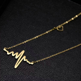 Arihant Gold Plated Heartbeat with a Heart Necklace