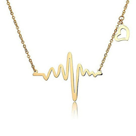 Arihant Gold Plated Heartbeat with a Heart Necklace