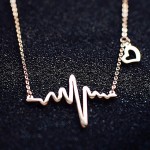 Arihant Gold Plated Heartbeat with a Heart Necklace