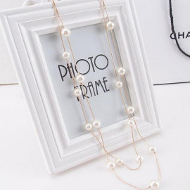 Arihant Gold Plated Pearl Studded Long Layered Necklace