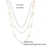 Arihant Gold Plated Pearl Studded Long Layered Necklace