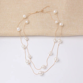 Arihant Gold Plated Pearl Studded Long Layered Necklace