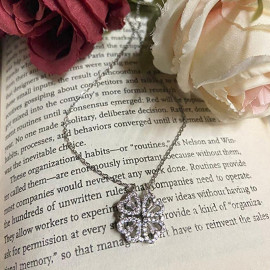 Arihant Four Leaves & Hearts Clover Design Openable Magnet Silver Plated Pendant with Chain
