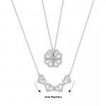 Arihant Four Leaves & Hearts Clover Design Openable Magnet Silver Plated Pendant with Chain