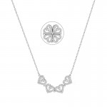 Arihant Four Leaves & Hearts Clover Design Openable Magnet Silver Plated Pendant with Chain