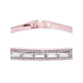Rose Gold-Plated Handcrafted Stone-Studded Link Bracelet 17116