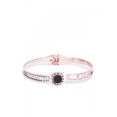 Black Rose Gold-Plated Handcrafted Stone-Studded C...