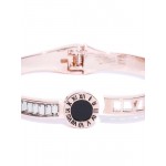 Black Rose Gold-Plated Handcrafted Stone-Studded Cuff Bracelet 17119