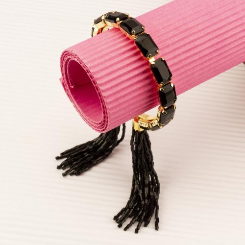 Arihant Black Handcrafted Cuff Bracelet 17139