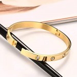 Arihant Jewellery For Women Contemporary Gold Plated Love AD Bracelet