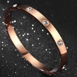 Arihant Jewellery For Women Contemporary Rose Gold Plated Love AD Bracelet