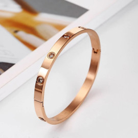 Arihant Jewellery For Women Contemporary Rose Gold Plated Love AD Bracelet
