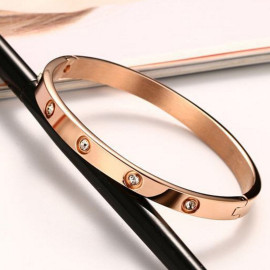 Arihant Jewellery For Women Contemporary Rose Gold Plated Love AD Bracelet