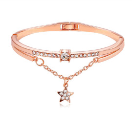 Arihant Rose Gold Plated Star inspired Stone Studded Korean Bracelet For Women and Girls