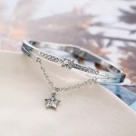 Arihant Silver Plated Star inspired Stone Studded Korean Bracelet For Women and Girls