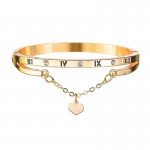 Arihant Gold Plated Roman Numbers engraved Stone Studded Korean Bracelet For Women and Girls
