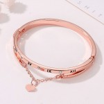 Arihant Rose Gold Plated Roman Numbers engraved Stone Studded Korean Bracelet For Women and Girls