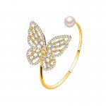 Arihant Gold Plated Butterfly inspired Stone Studded Korean Cuff Bracelet For Women and Girls