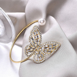 Arihant Gold Plated Butterfly inspired Stone Studded Korean Cuff Bracelet For Women and Girls