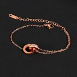 Arihant Stainless Steel Rose Gold Plated CZ Studded Roman Numerals Contemporary Bracelet