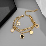 Arihant Stainless Steel Gold Plated Roman Numerals Contemporary Bracelet
