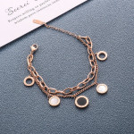 Arihant Stainless Steel Rose Gold Plated Roman Numerals Contemporary Bracelet