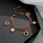 Arihant Stainless Steel Rose Gold Plated Roman Numerals Contemporary Bracelet