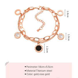 Arihant Stainless Steel Rose Gold Plated Roman Numerals Contemporary Bracelet