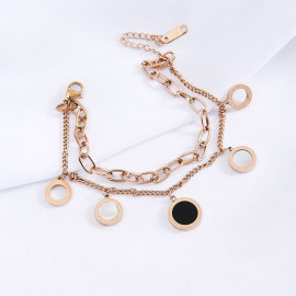 Arihant Stainless Steel Rose Gold Plated Roman Numerals Contemporary Bracelet
